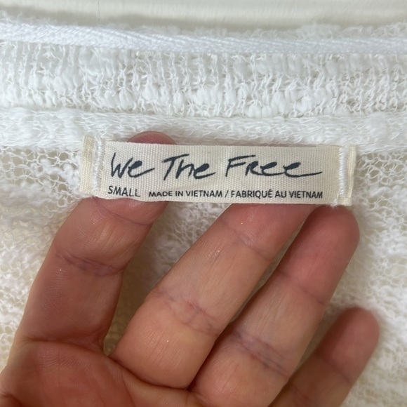 FP WE THE FREE Ocean Air Hacci Pullover Knit Sweater Ivory/White Size Small - Picture 2 of 16